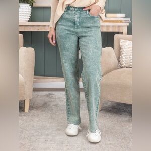 ✨NWT Judy Blue High Waist Garment Dyed Longer Inseam Raw Hem Relaxed Dad Jeans